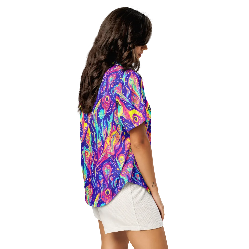 Mystic Petal Dance on Women's Short Sleeve Pajama Top — Right Back