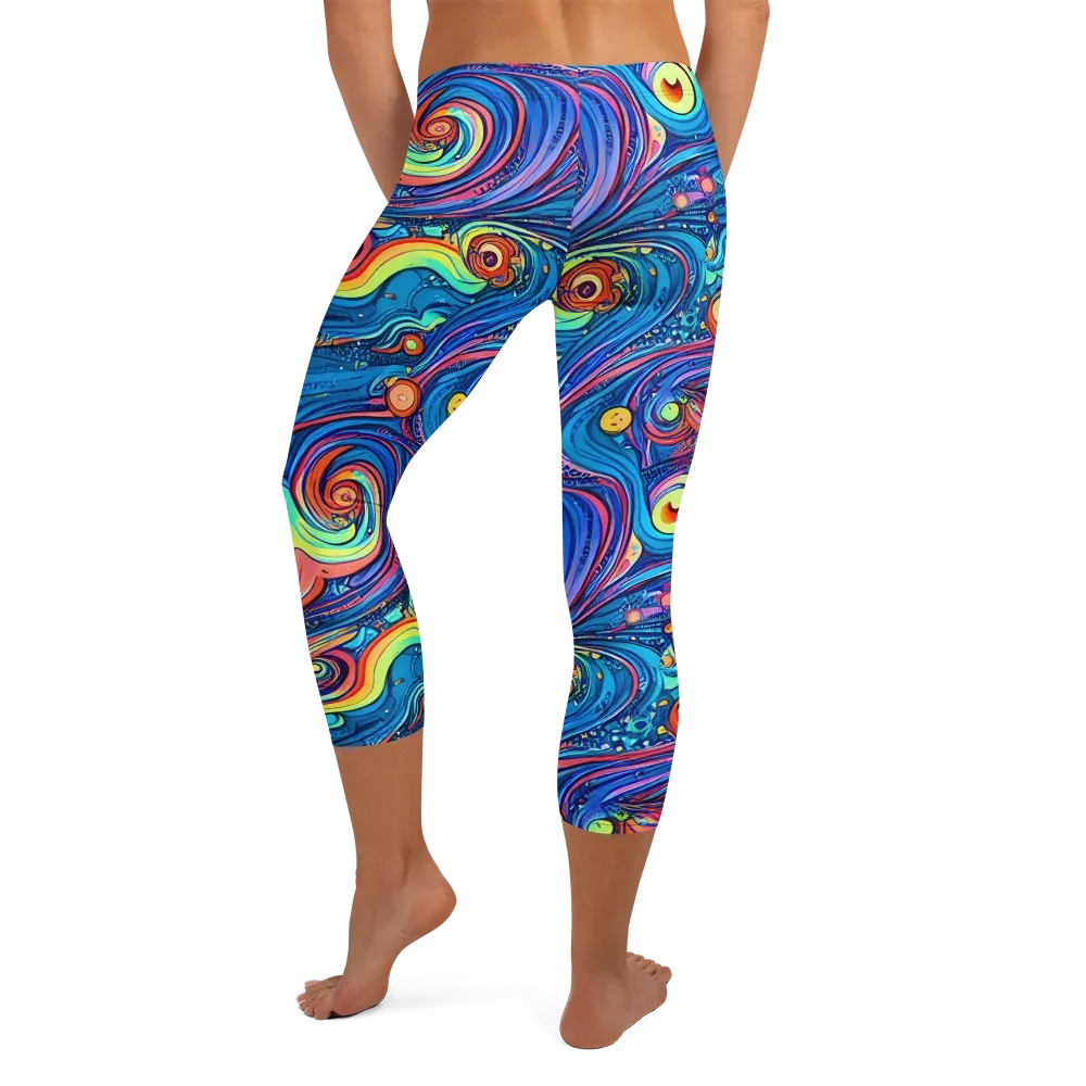 Echoes of Vortex on Capri Leggings — Back
