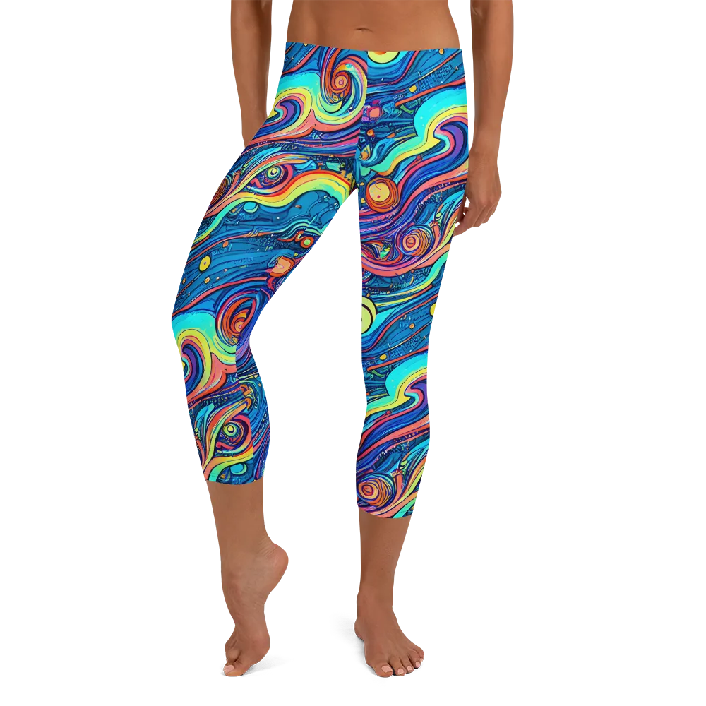 Echoes of Vortex on Capri Leggings — Front