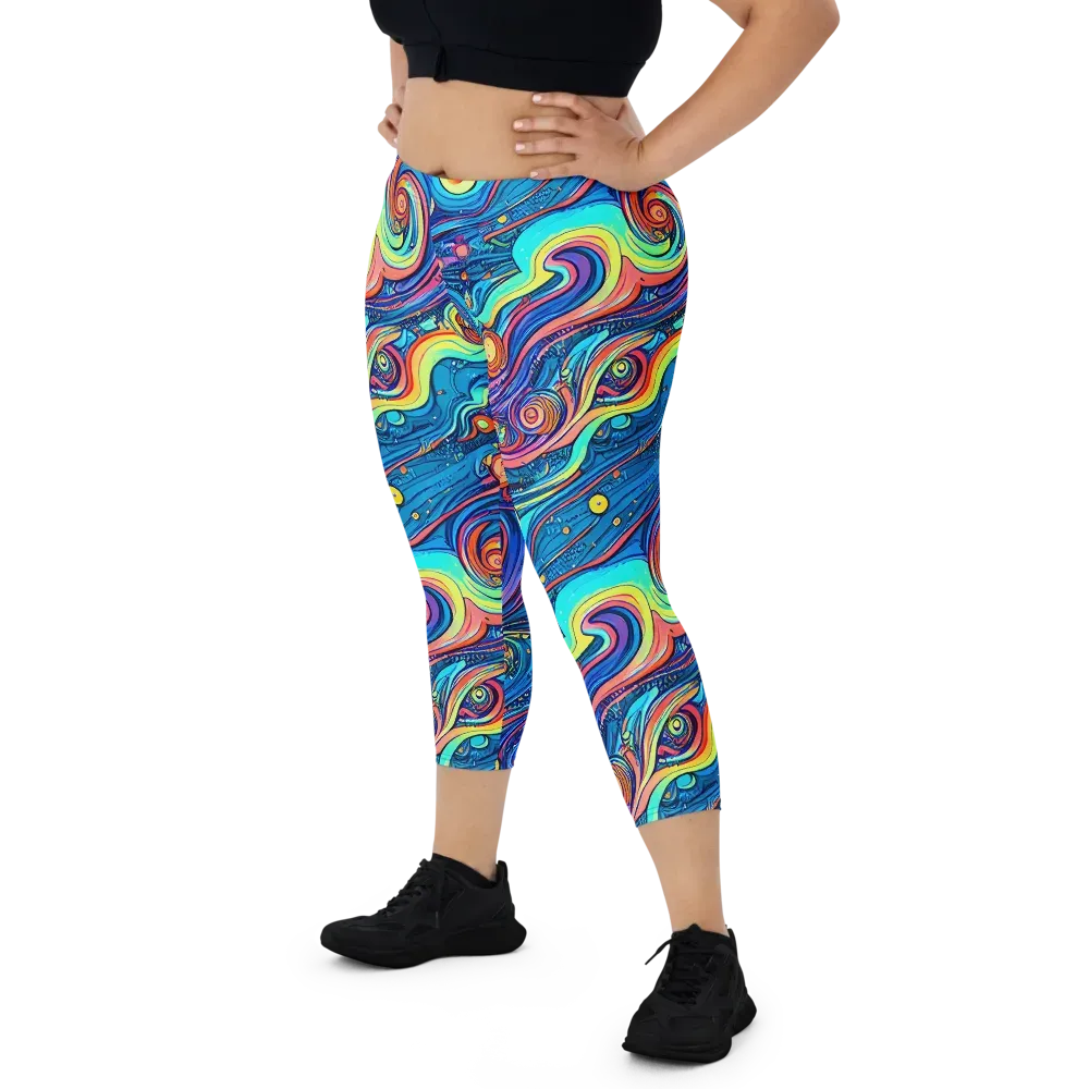 Echoes of Vortex on Capri Leggings — Front
