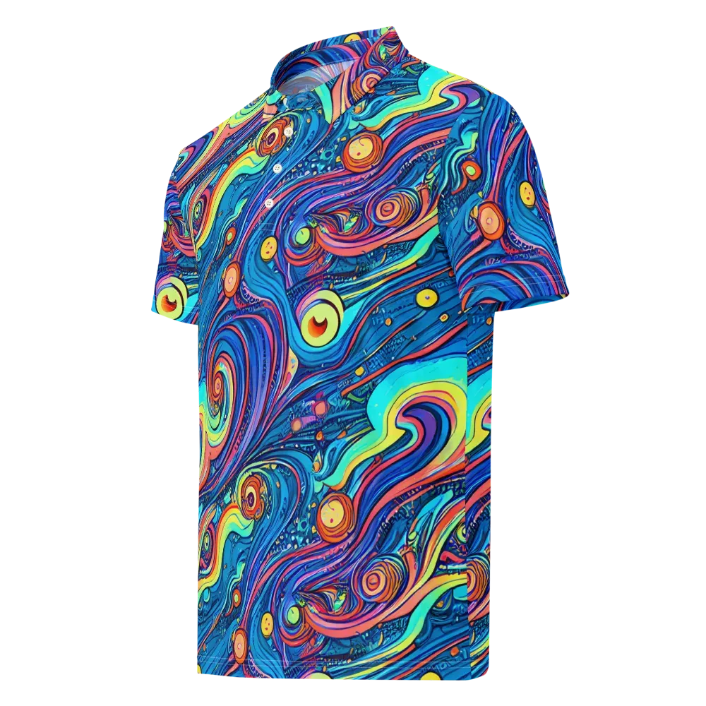 Echoes of Vortex on Men's Slim Fit Polo Shirt — Left Front