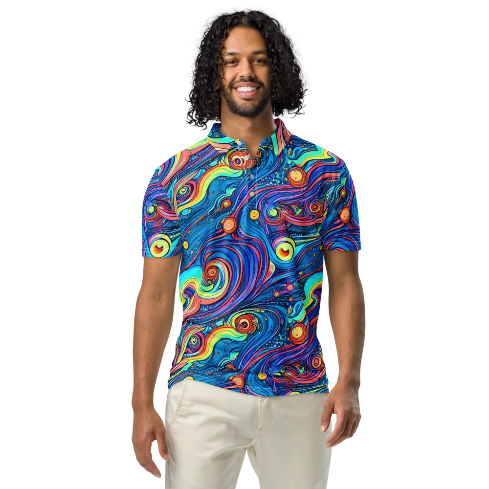 Echoes of Vortex on Men's Slim Fit Polo Shirt — Front