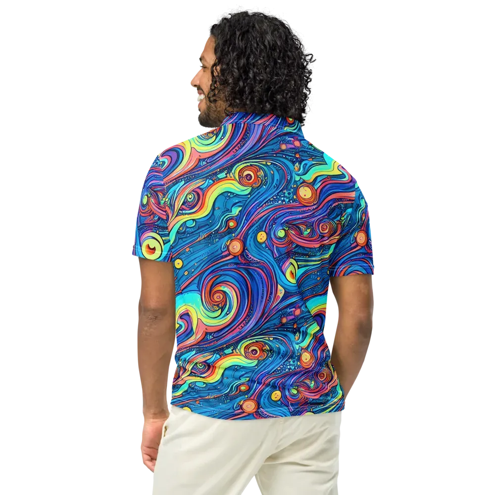 Echoes of Vortex on Men's Slim Fit Polo Shirt — Back