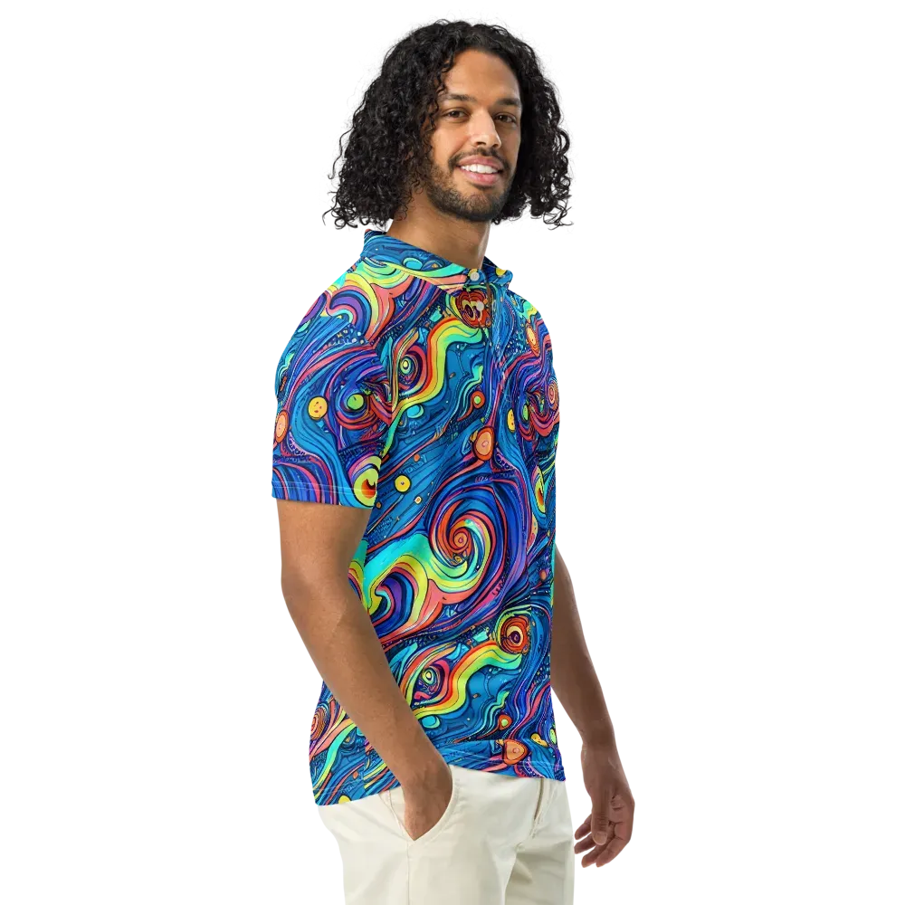 Echoes of Vortex on Men's Slim Fit Polo Shirt — Right Front