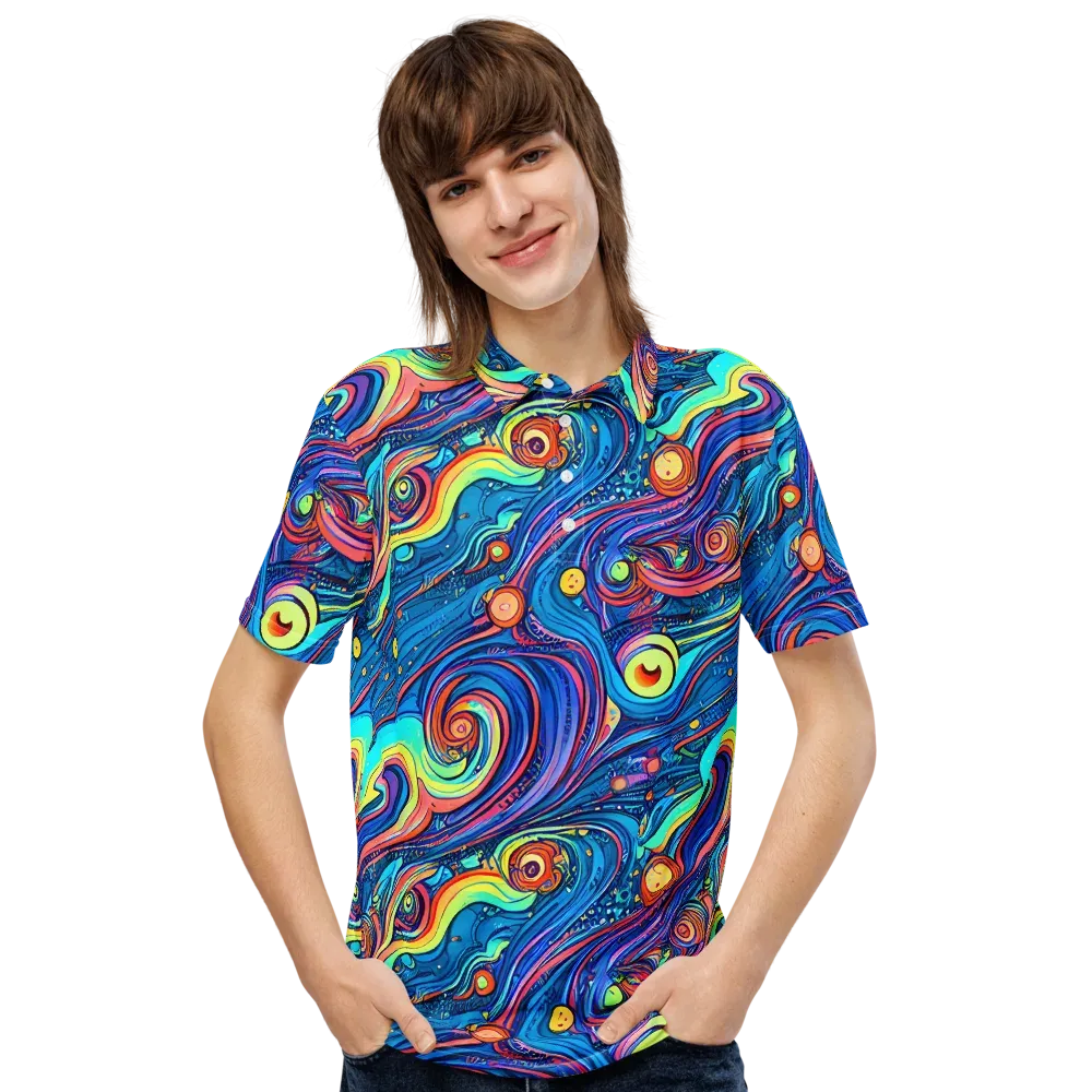 Echoes of Vortex on Men's Slim Fit Polo Shirt — Front