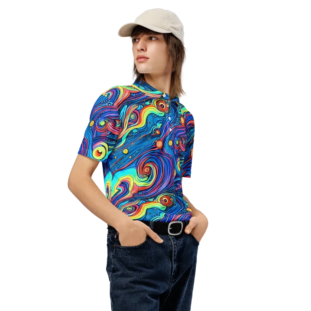 Echoes of Vortex on Men's Slim Fit Polo Shirt — Right Front