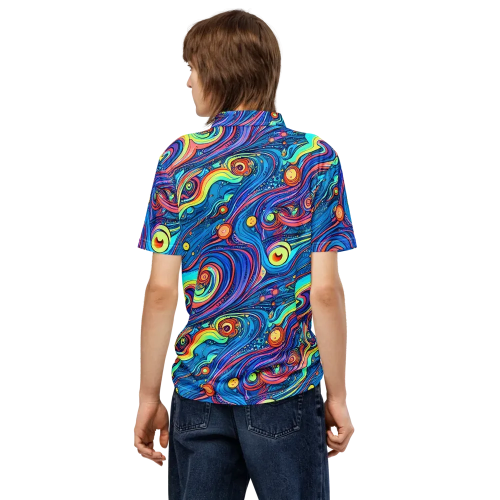 Echoes of Vortex on Men's Slim Fit Polo Shirt — Back