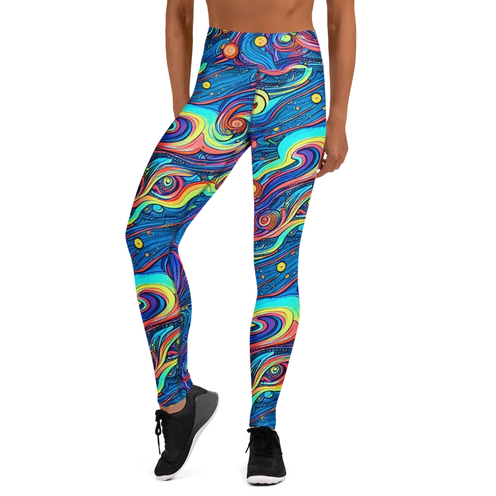 Echoes of Vortex on Yoga Leggings — Front