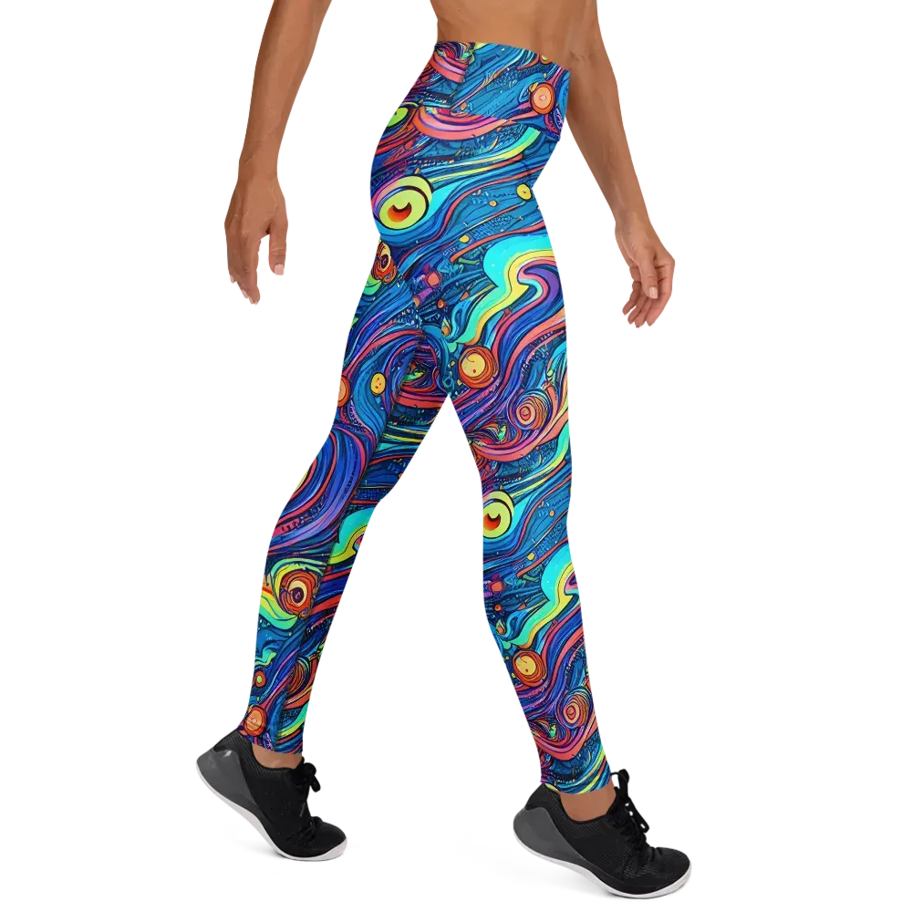 Echoes of Vortex on Yoga Leggings — Right