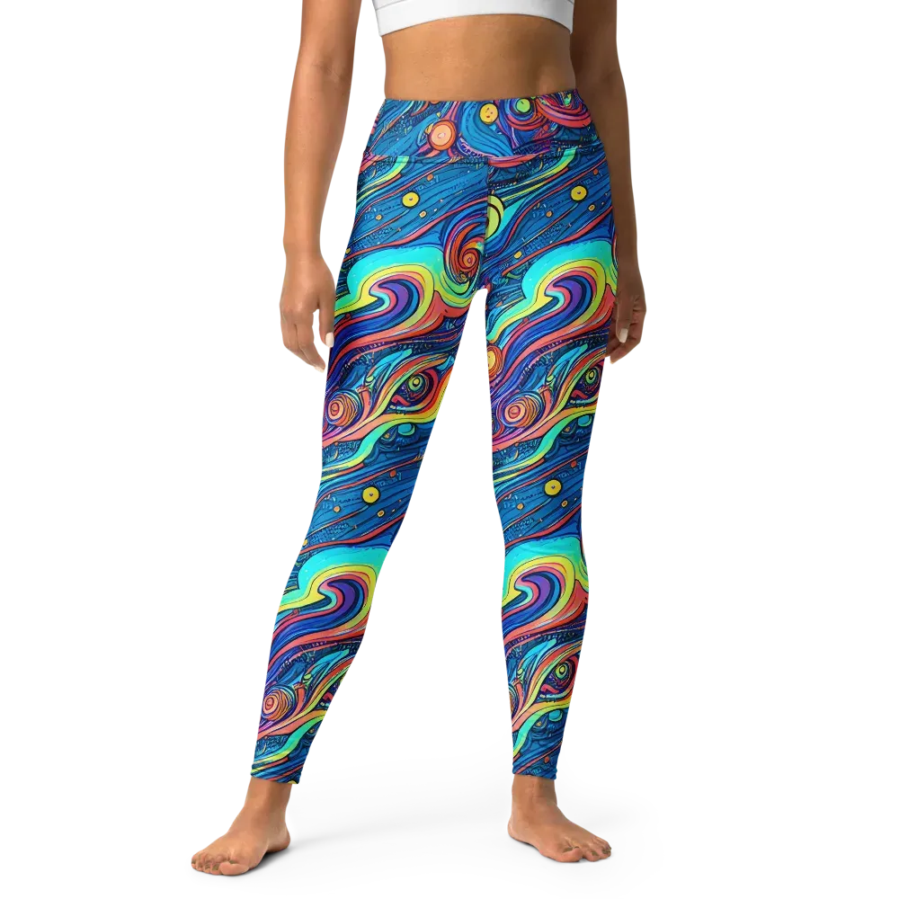 Echoes of Vortex on Yoga Leggings — Front