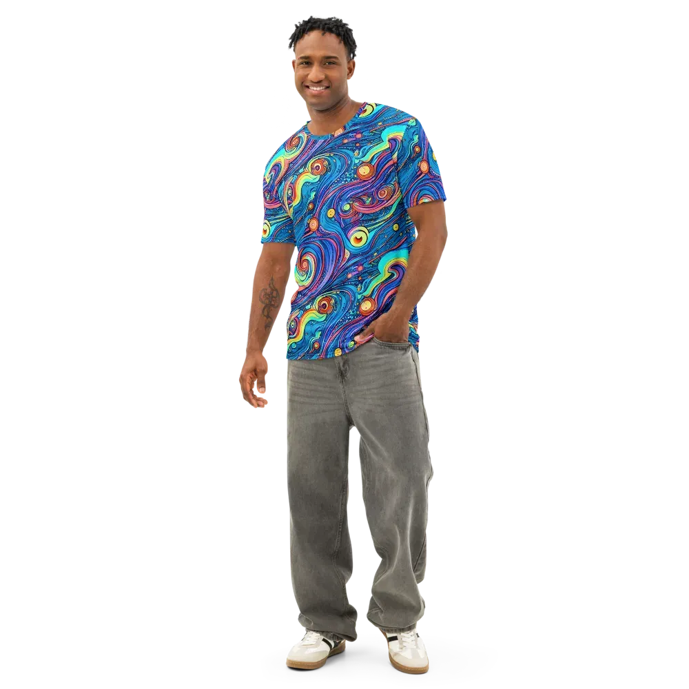 Echoes of Vortex on Men's Cotton Crew Neck T-Shirt — Front