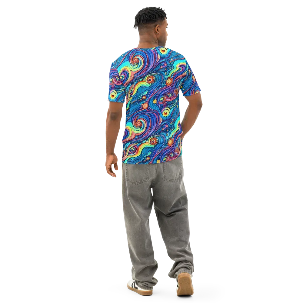 Echoes of Vortex on Men's Cotton Crew Neck T-Shirt — Back