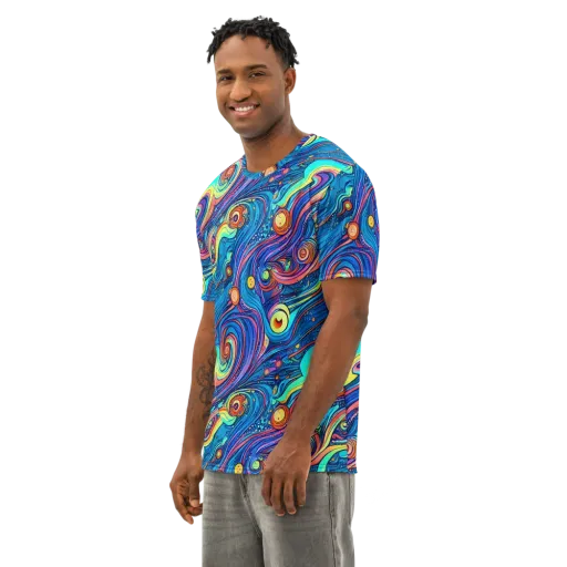 Echoes of Vortex on a Men's Cotton Crew Neck T-Shirt