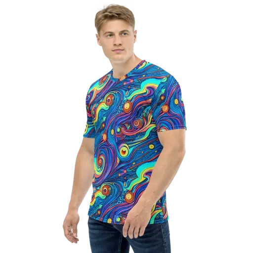 Echoes of Vortex on a Men's Crew Neck T-Shirt