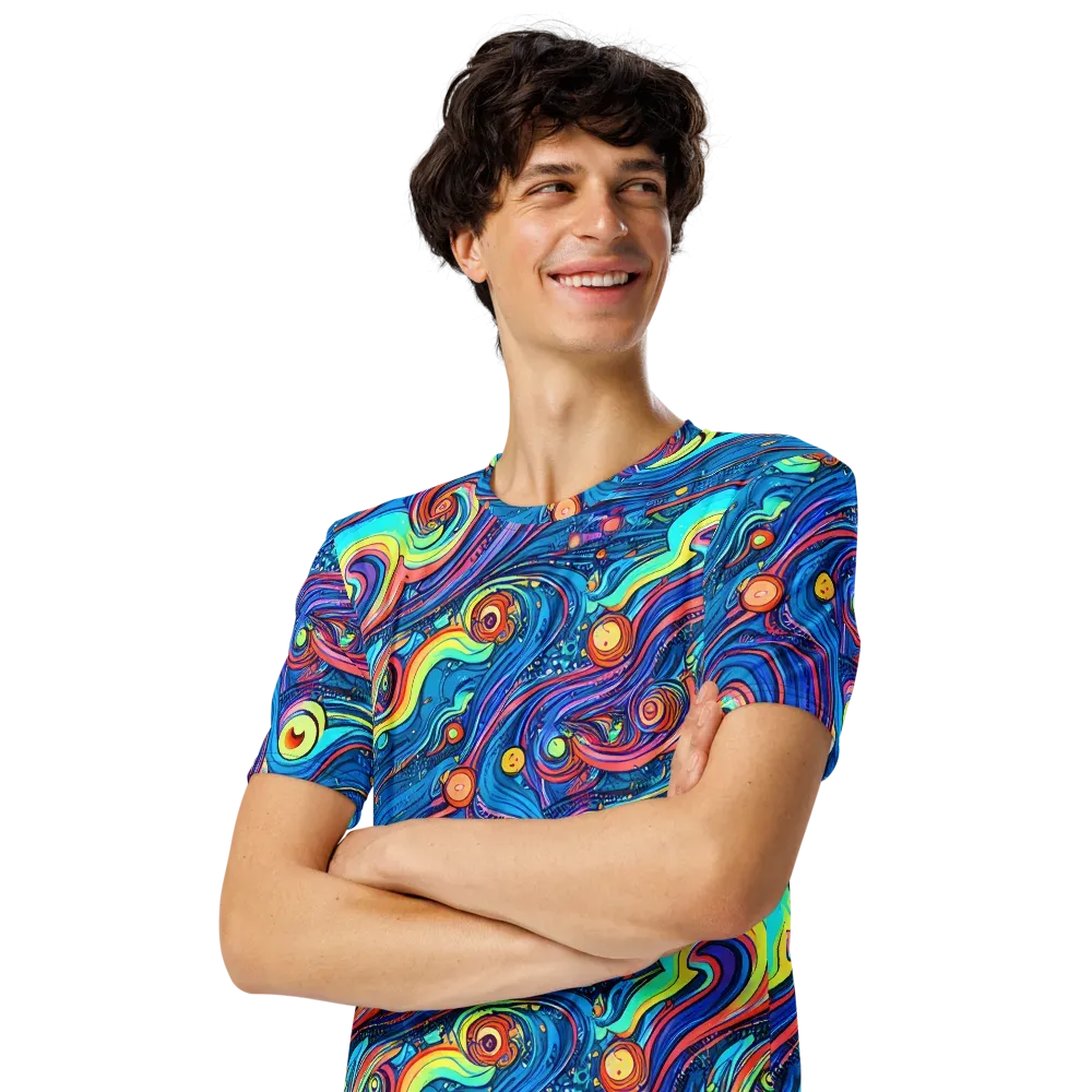 Echoes of Vortex on Men's Crew Neck T-Shirt — Left Front