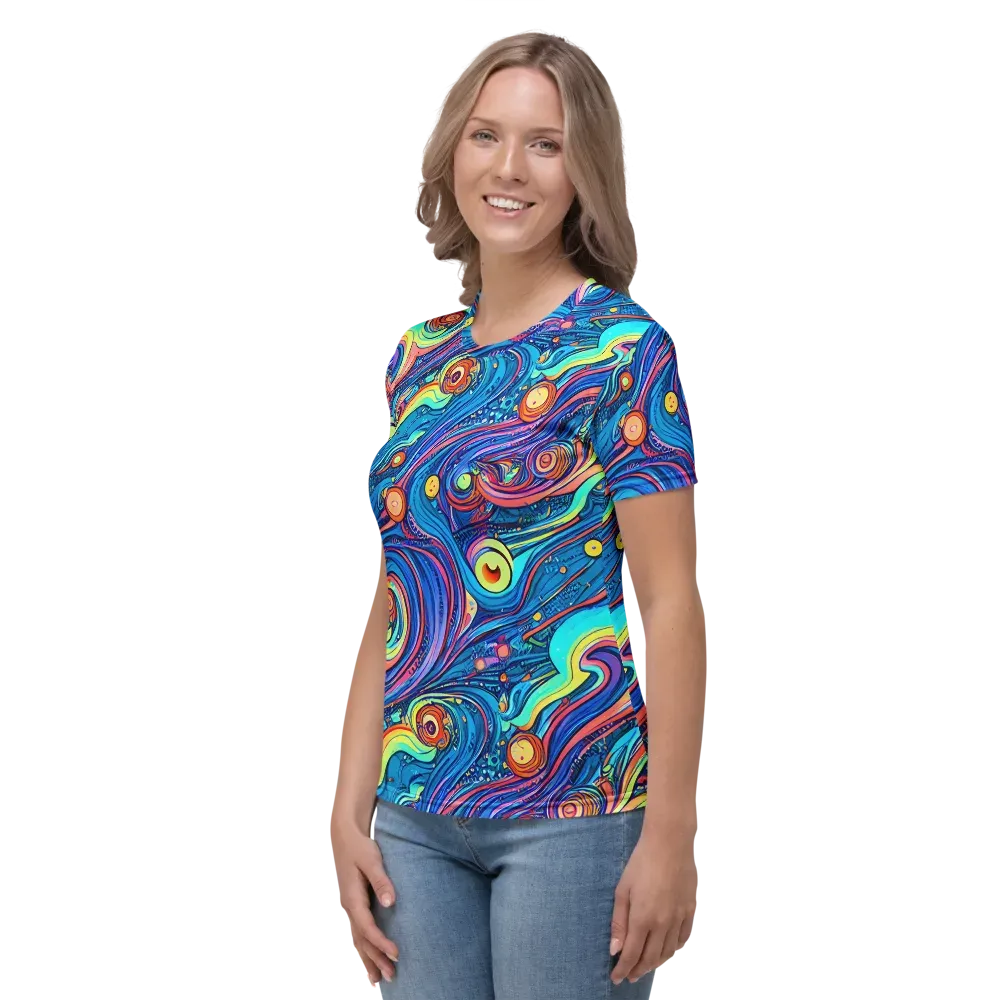 Echoes of Vortex on Women's Crew Neck T-Shirt — Left
