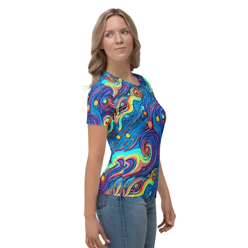 Echoes of Vortex on Women's Crew Neck T-Shirt — Right