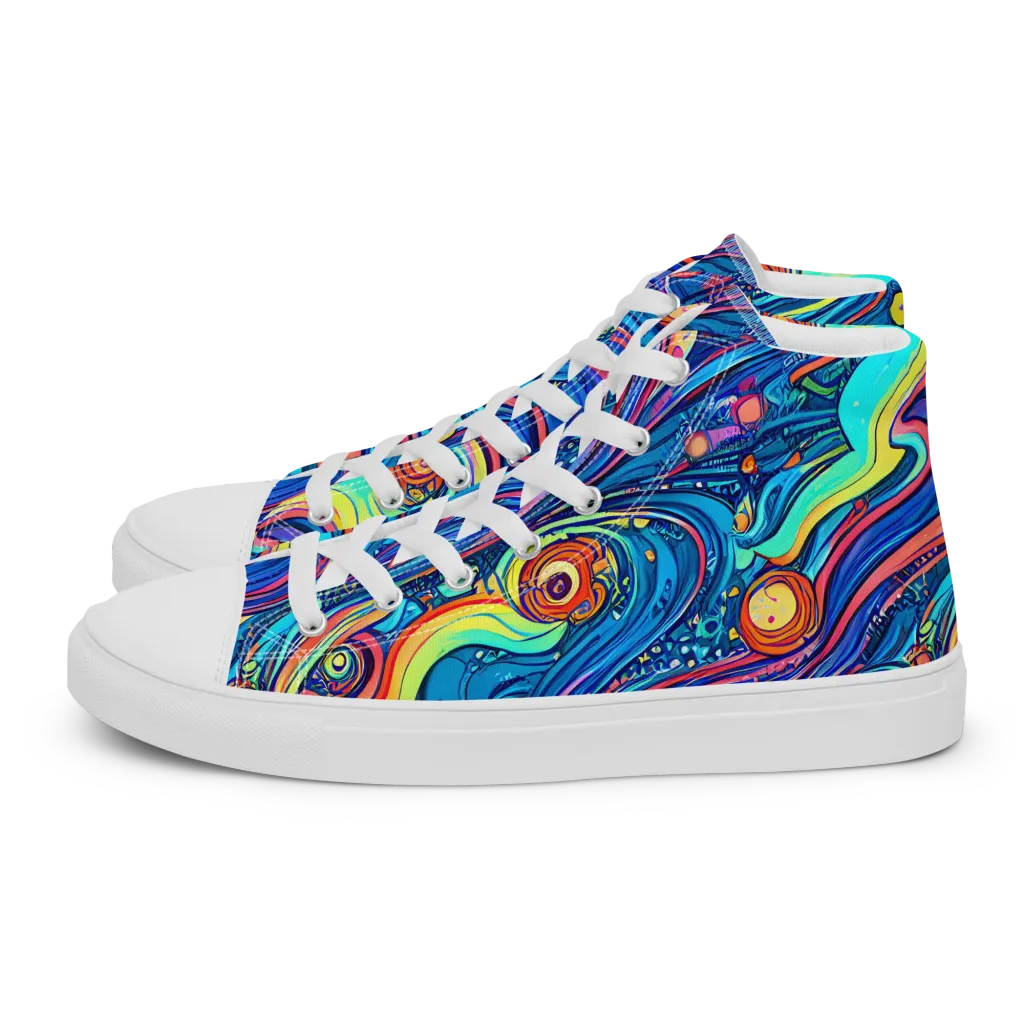 Echoes of Vortex on Women's High Top Canvas Shoes — Left