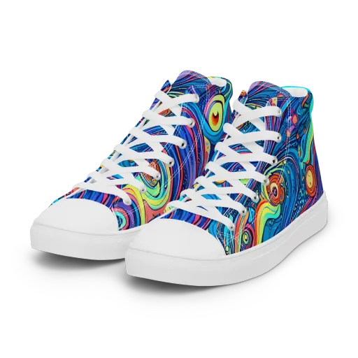 Echoes of Vortex on a Women's High Top Canvas Shoes