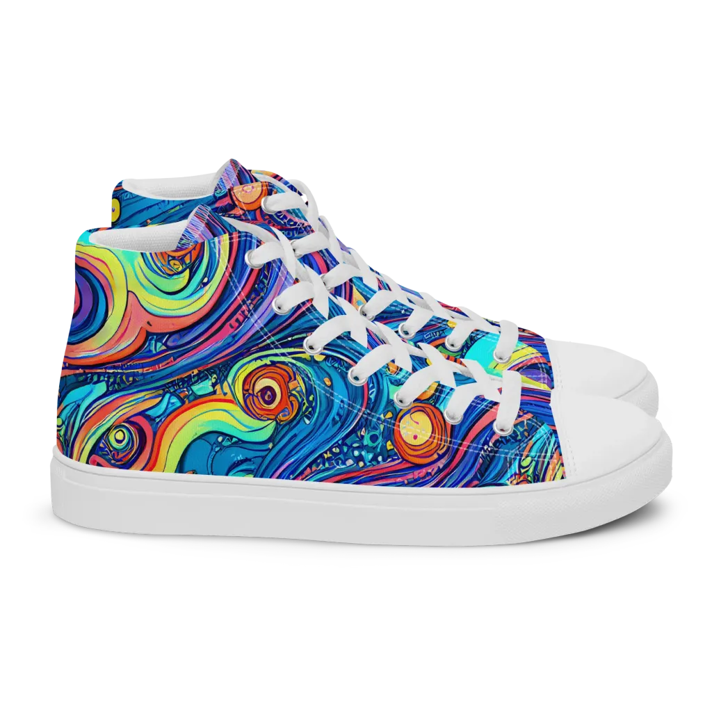 Echoes of Vortex on Women's High Top Canvas Shoes — Right