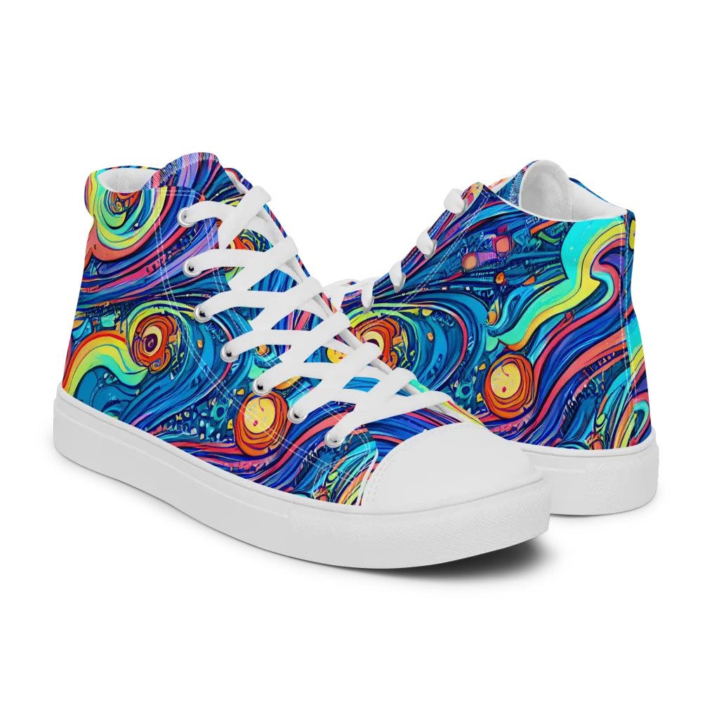 Echoes of Vortex on Women's High Top Canvas Shoes — Right
