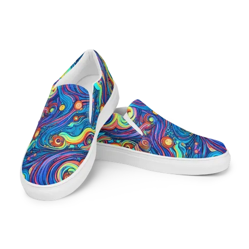 Echoes of Vortex on a Men's Slip-On Canvas Shoes