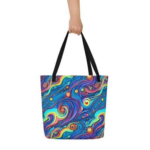 Echoes of Vortex on a Large Tote Bag W/ Pocket