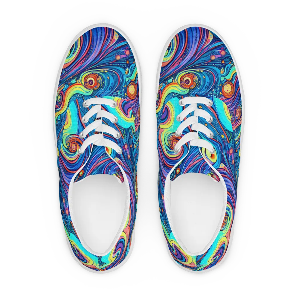 Echoes of Vortex on Men's Lace-Up Canvas Shoes — Front