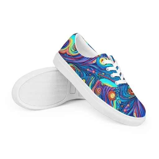 Echoes of Vortex on a Men's Lace-Up Canvas Shoes