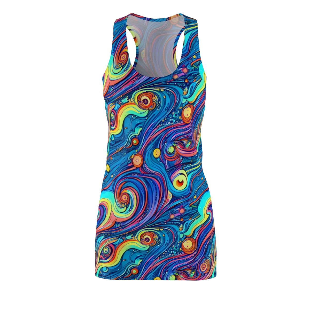 Echoes of Vortex on Racerback Dress — Front