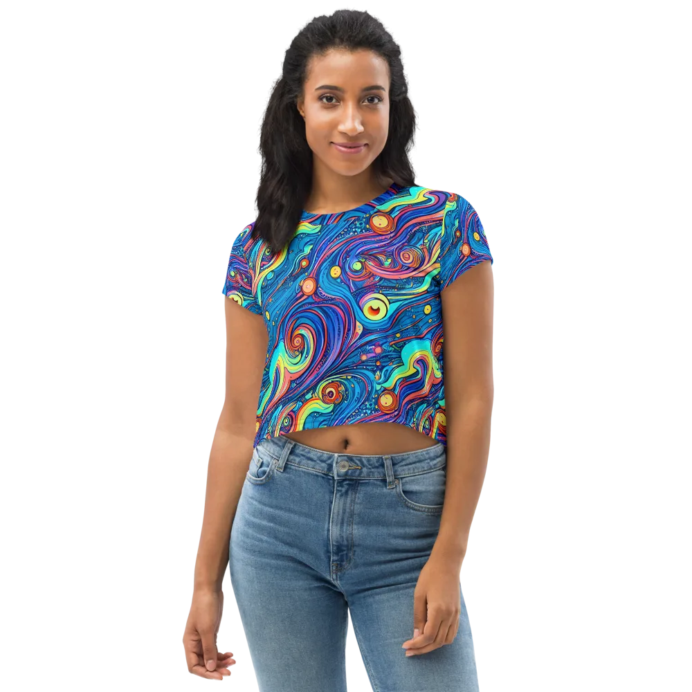 Echoes of Vortex on Crop Tee — Front