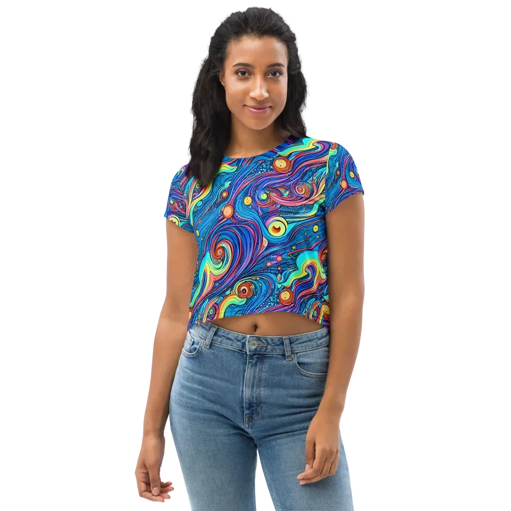 Echoes of Vortex on Crop Tee — Front