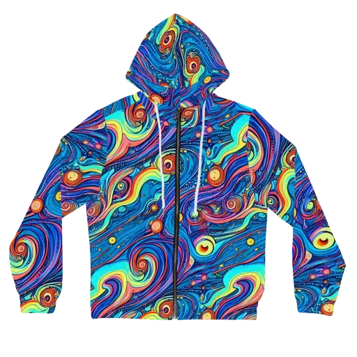 Echoes of Vortex on a Women's Full-Zip Hoodie