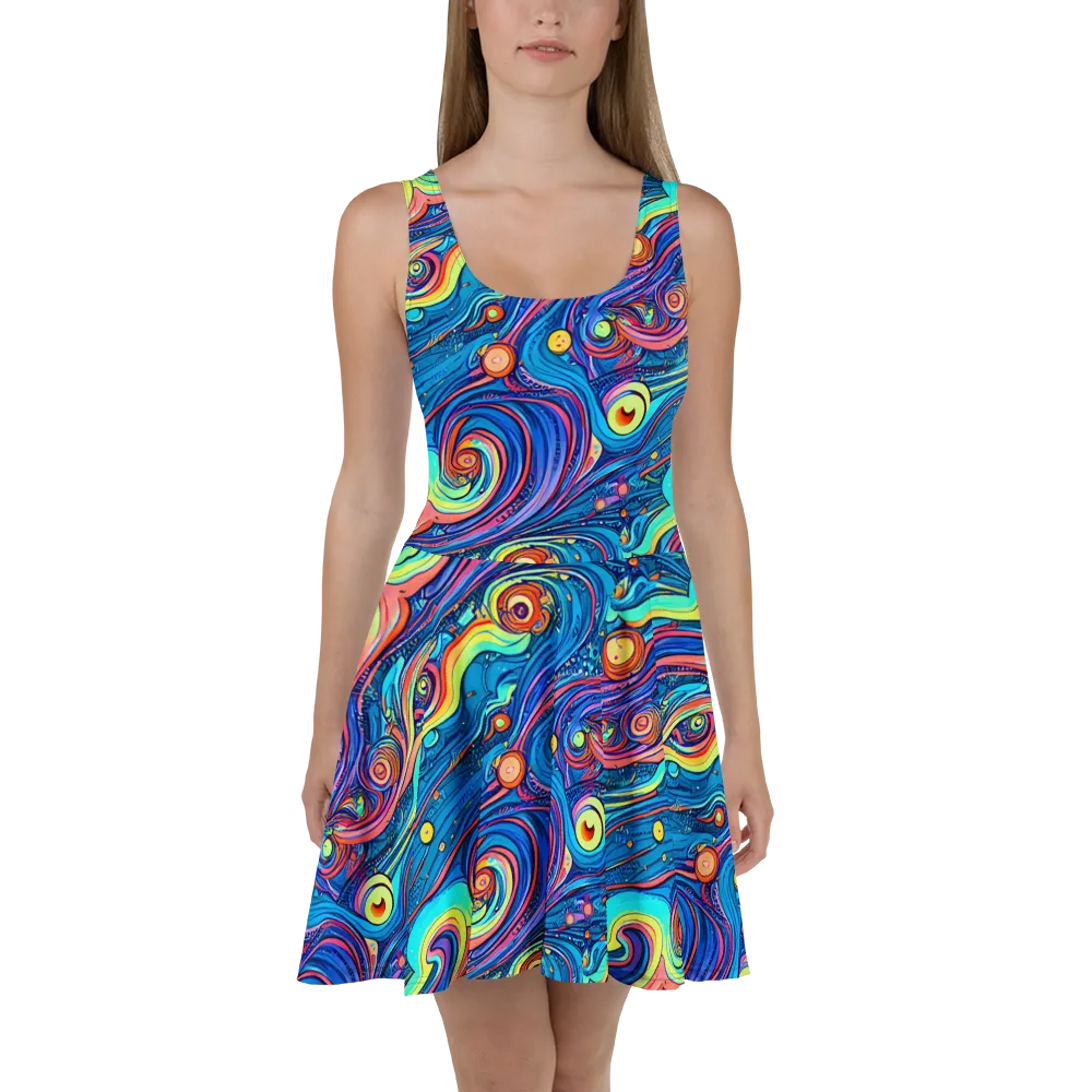 Echoes of Vortex on Skater Dress — Front