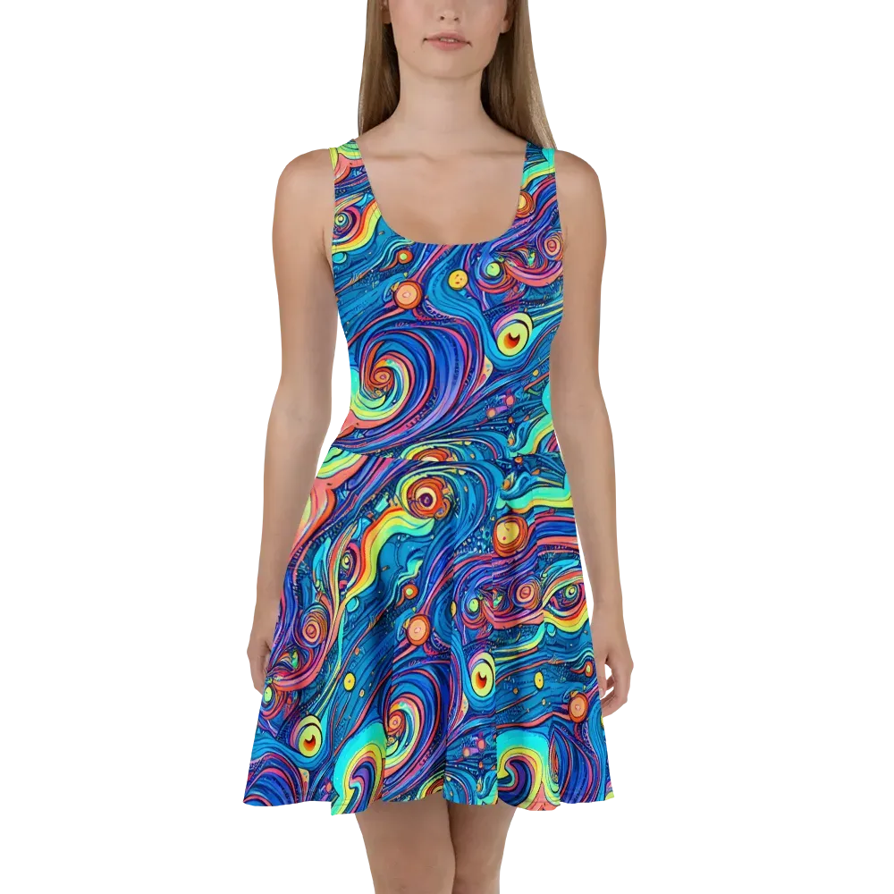 Echoes of Vortex on Skater Dress — Front