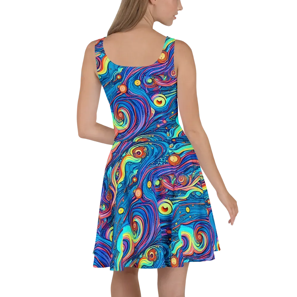 Echoes of Vortex on Skater Dress — Back