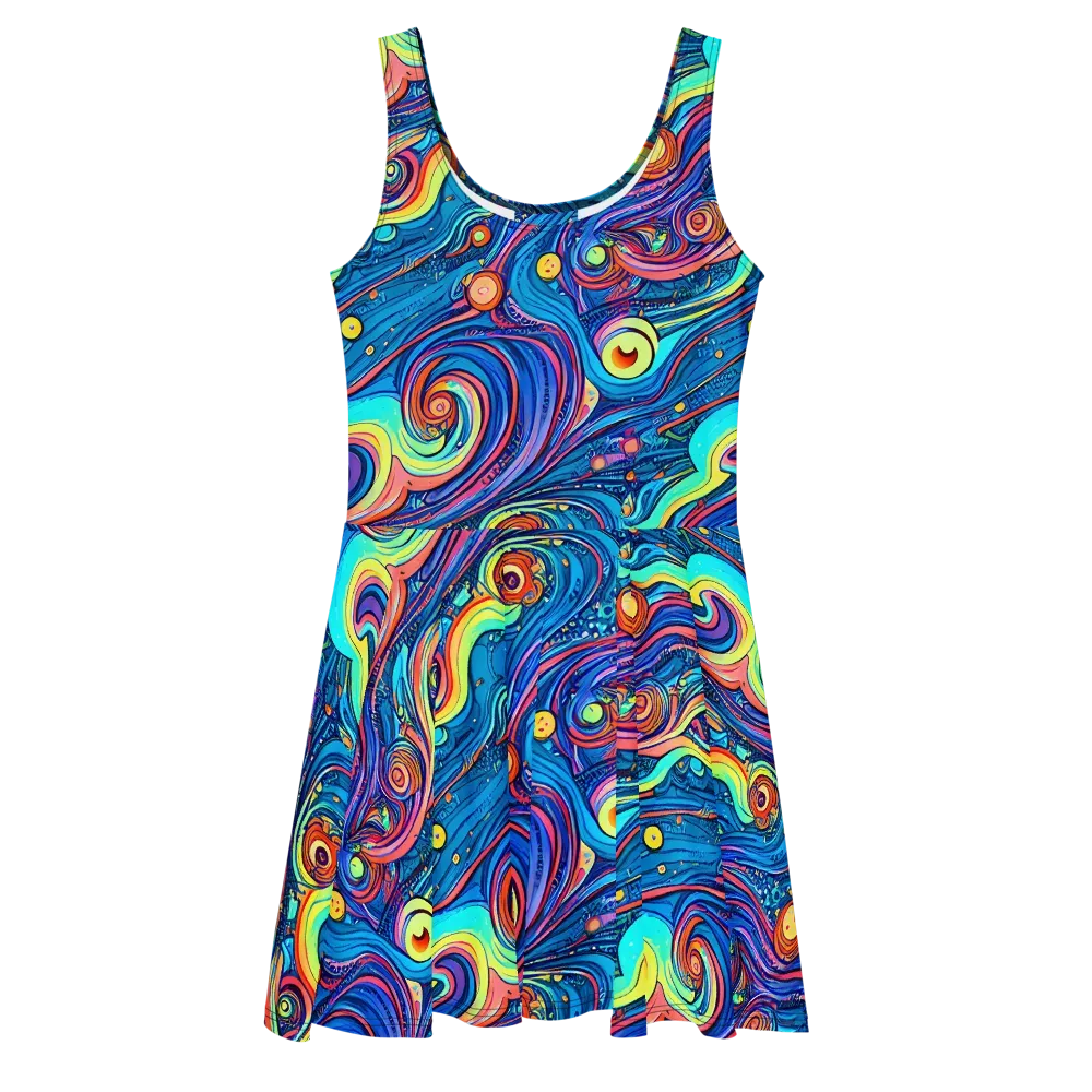 Echoes of Vortex on Skater Dress — Front