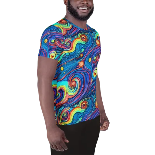Echoes of Vortex on a Men's Athletic T-Shirt