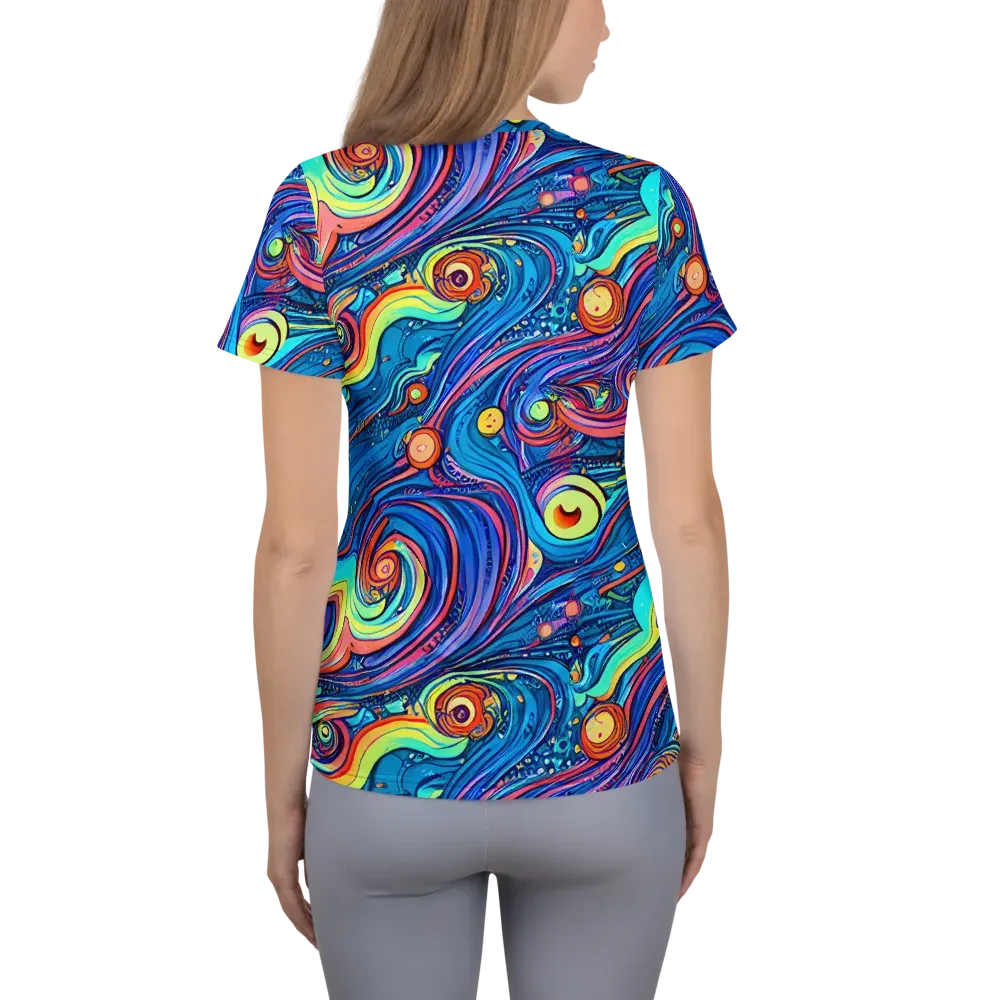 Echoes of Vortex on Women's Athletic T-Shirt — Back