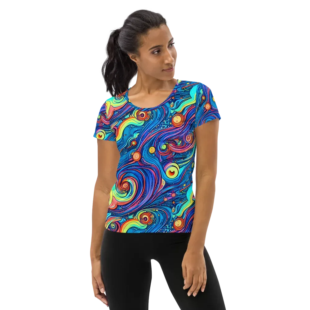 Echoes of Vortex on Women's Athletic T-Shirt — Front