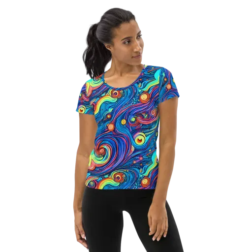 Echoes of Vortex on a Women's Athletic T-Shirt