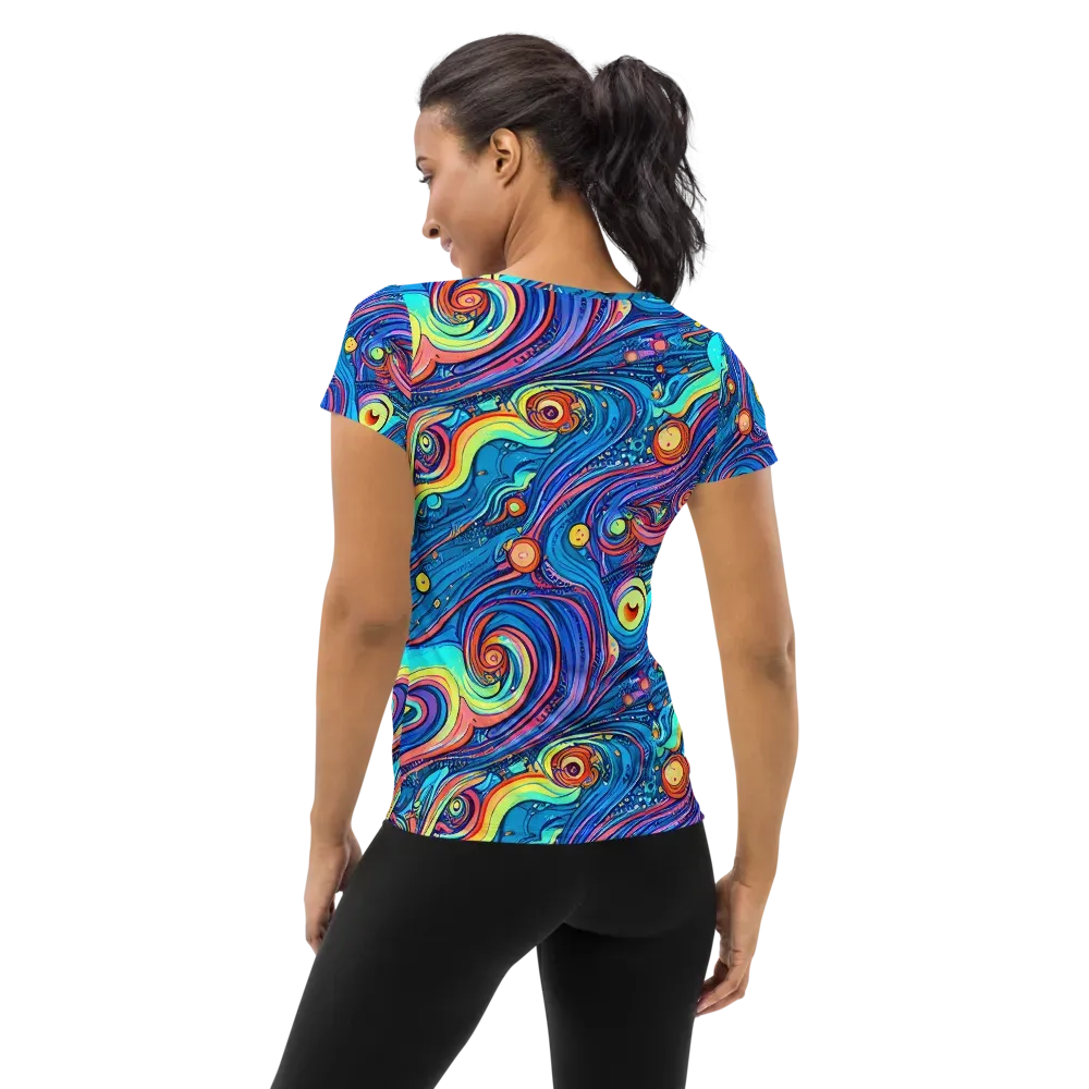 Echoes of Vortex on Women's Athletic T-Shirt — Back
