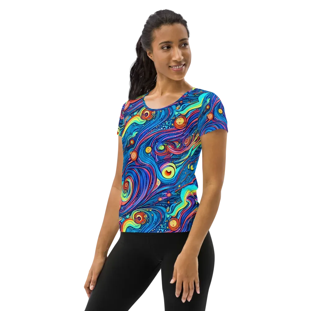 Echoes of Vortex on Women's Athletic T-Shirt — Left