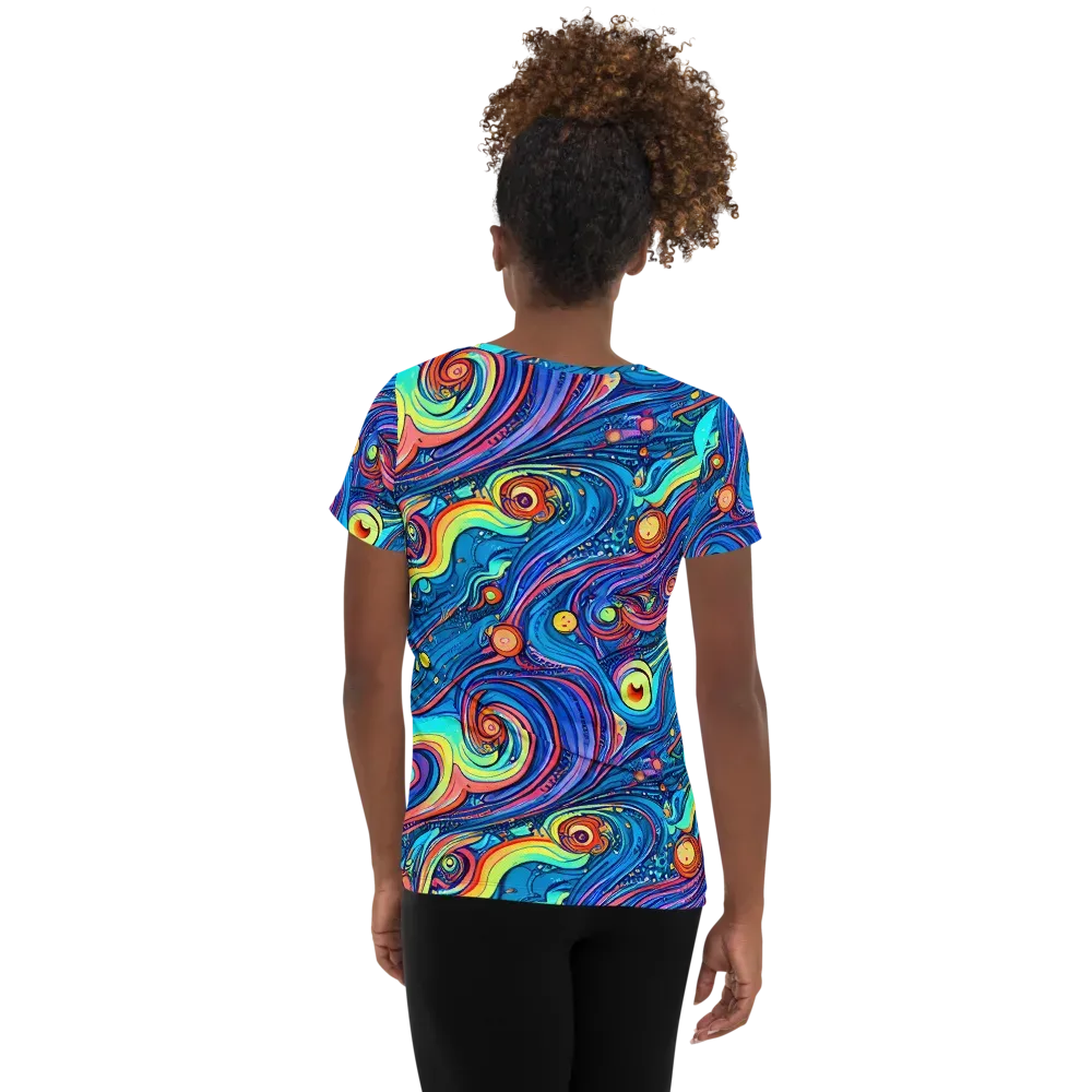 Echoes of Vortex on Women's Athletic T-Shirt — Back
