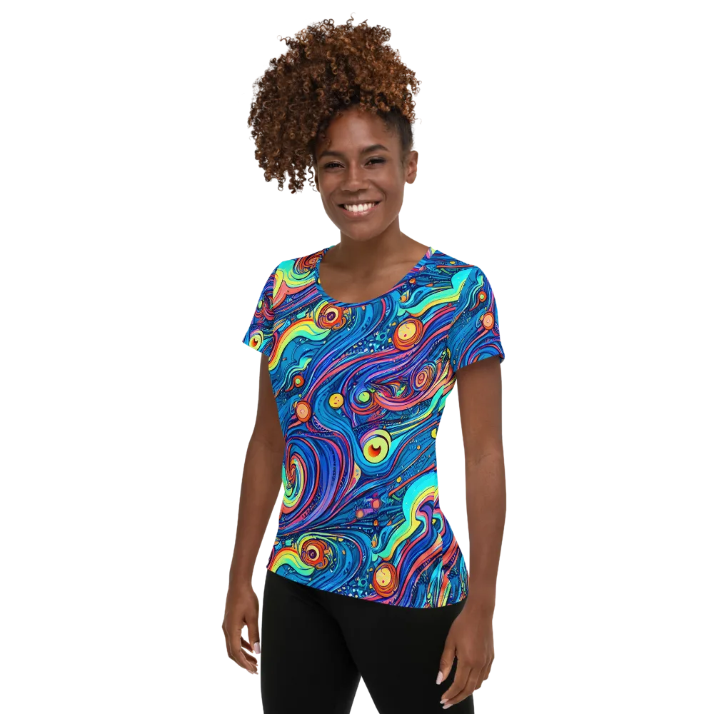 Echoes of Vortex on Women's Athletic T-Shirt — Left