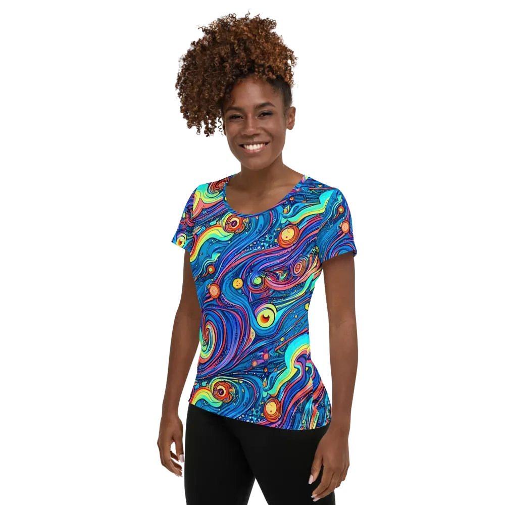Echoes of Vortex on Women's Athletic T-Shirt — Left