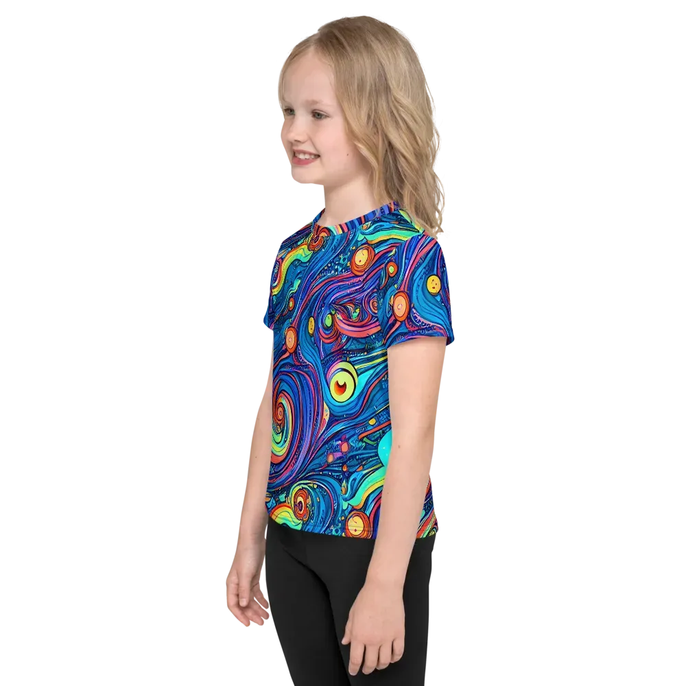 Echoes of Vortex on Kids Crew Neck T-Shirt — Left
