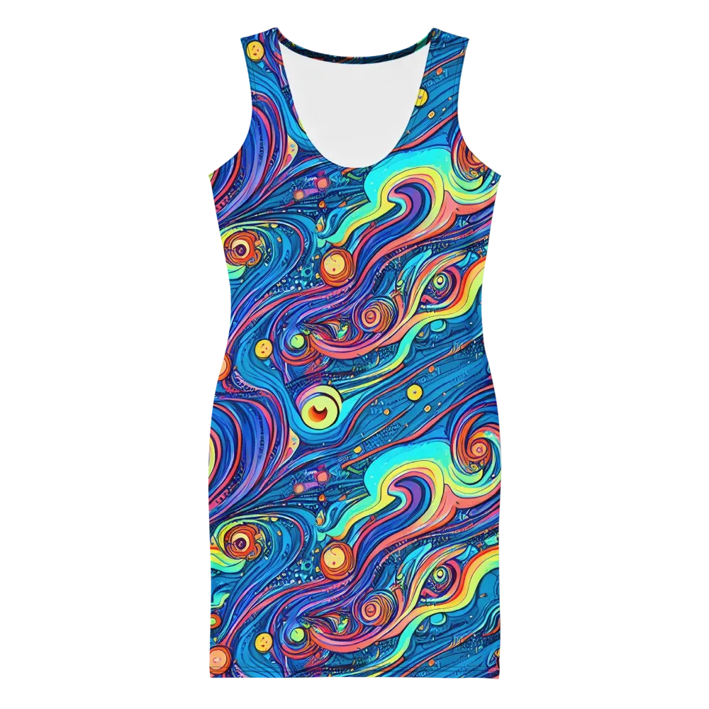 Echoes of Vortex on Bodycon Dress — Front