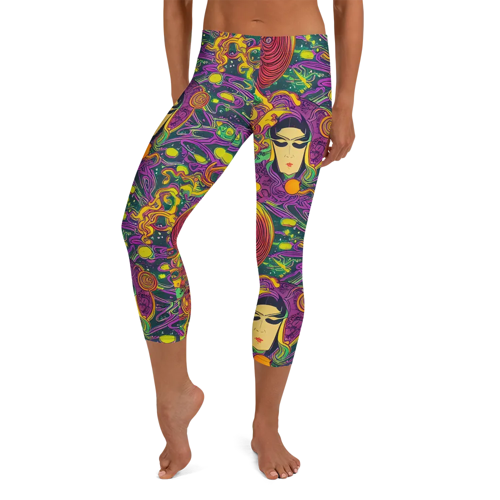 Odyssey in Color on Capri Leggings — Front