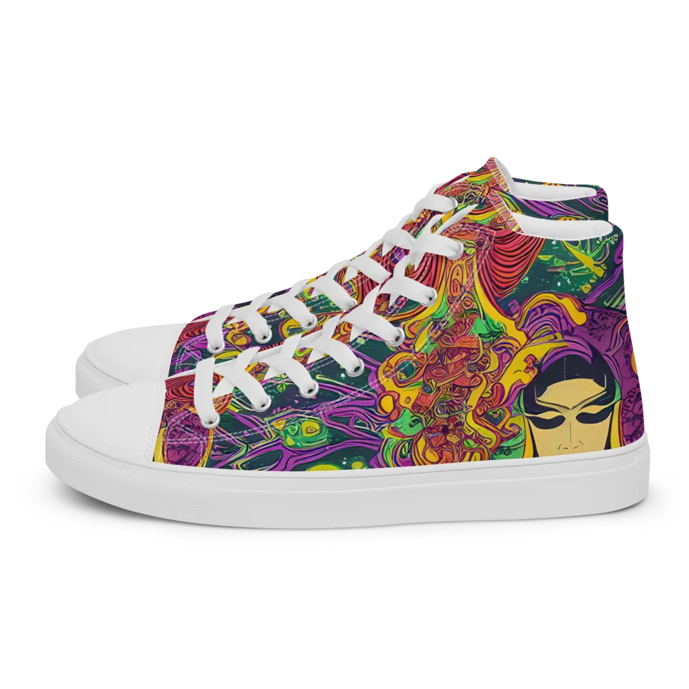 Odyssey in Color on Women's High Top Canvas Shoes — Left
